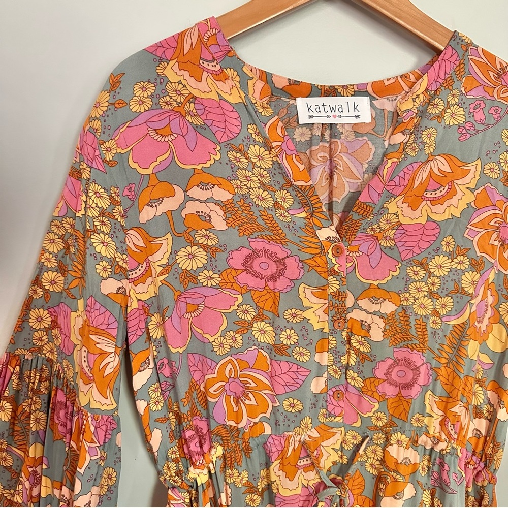 Katwalk Boutique Boho Floral Mini Dress - Picture 5 of 11